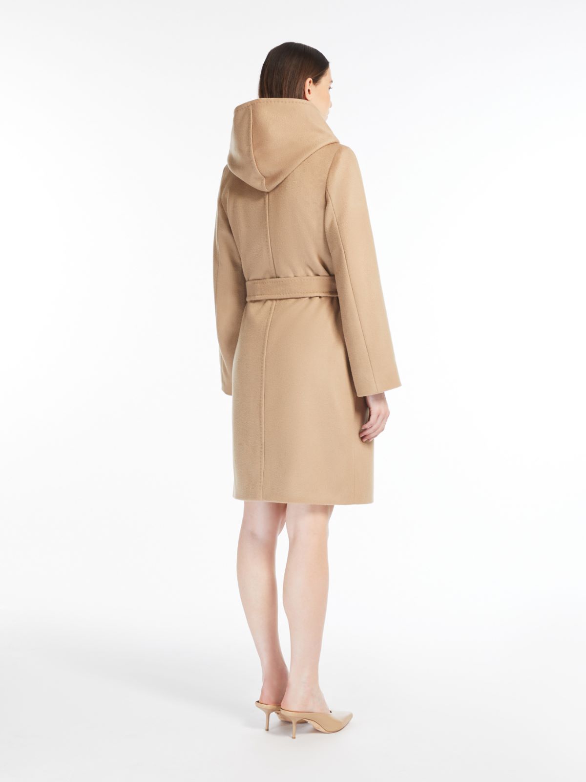 Hooded wool coat