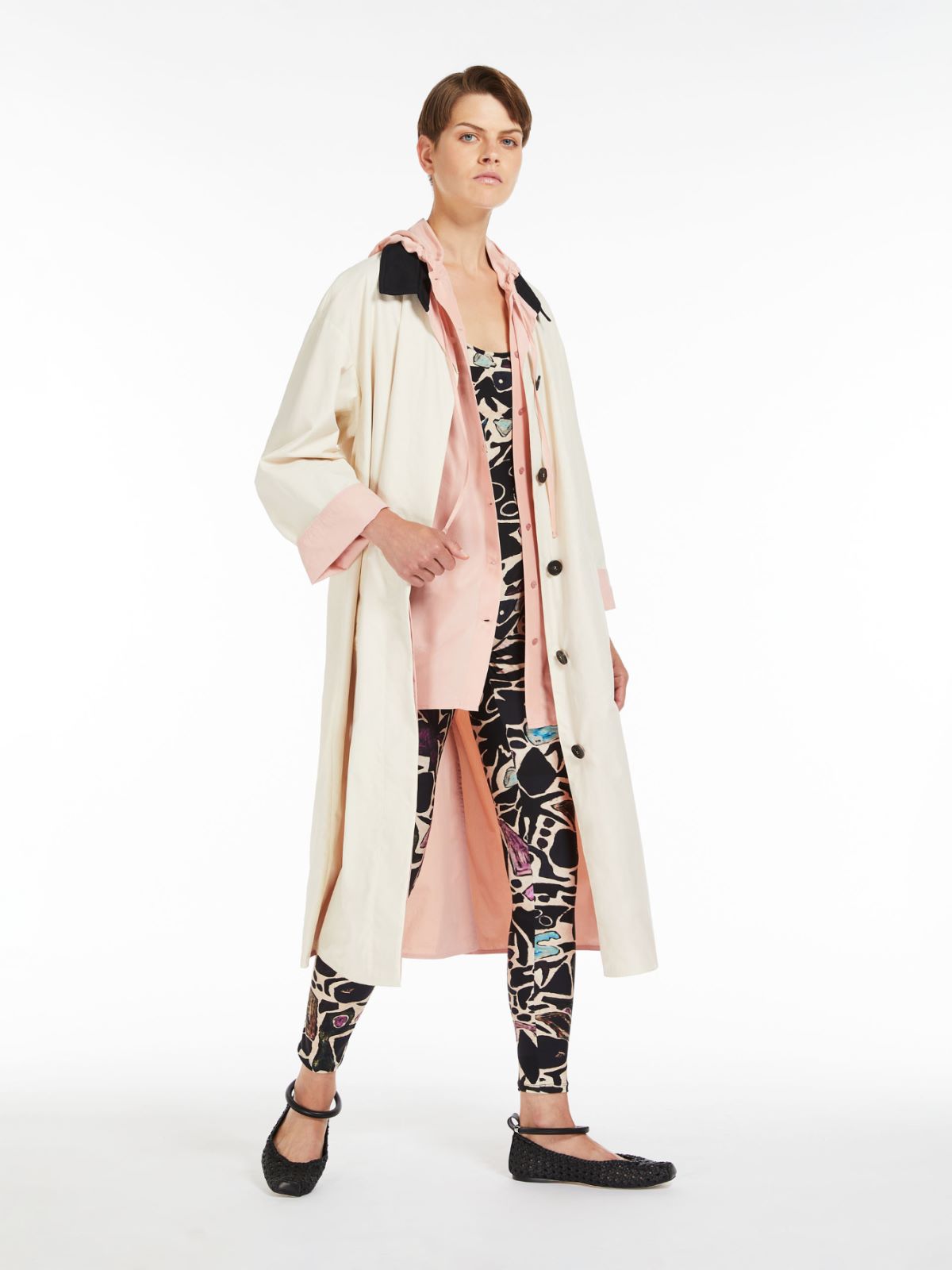 Water-repellent cotton canvas duster coat