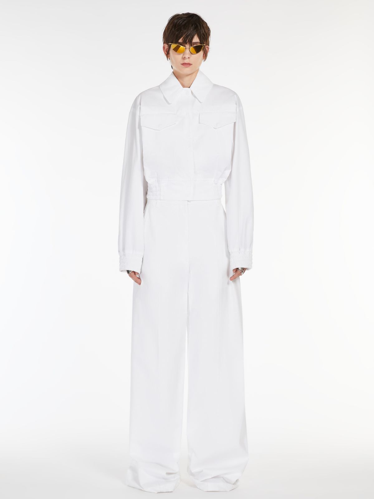 Washed cotton bomber jacket