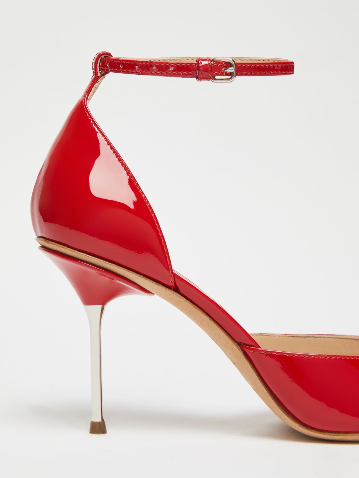 Patent-leather Mary Jane court shoes