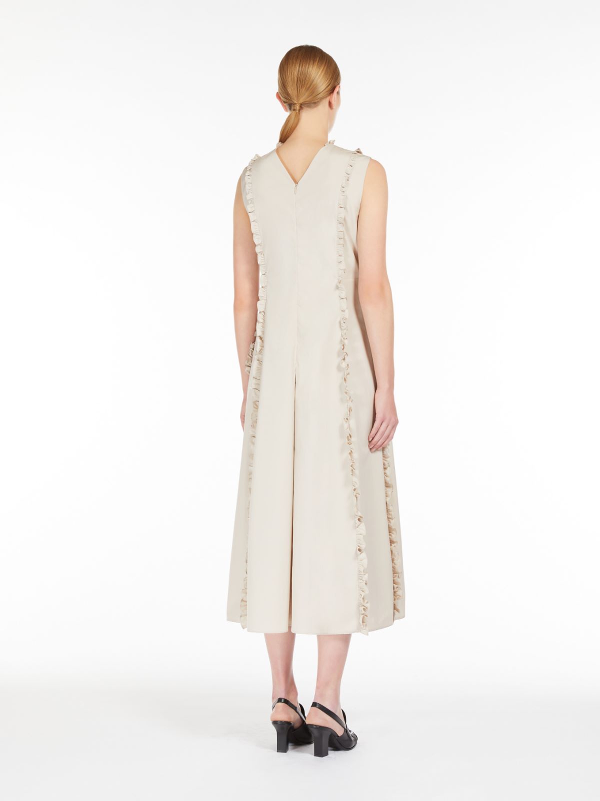 Poplin dress with frills