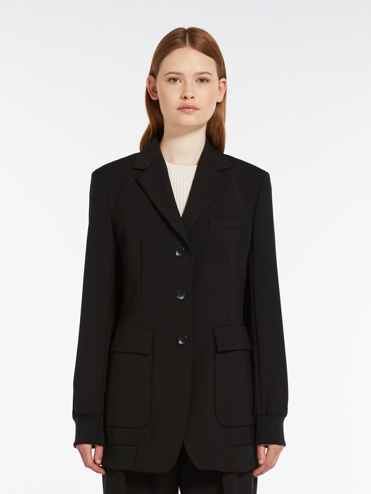 Single-breasted wool jacket