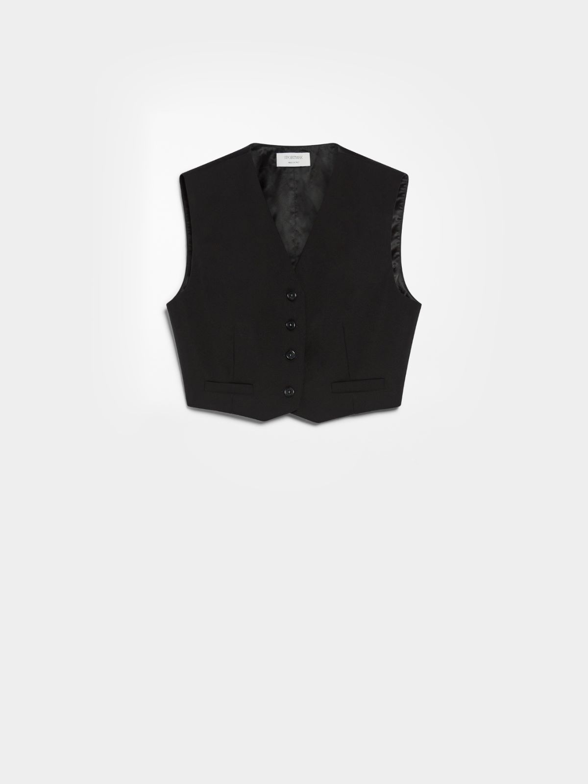 Cropped stretch wool waistcoat