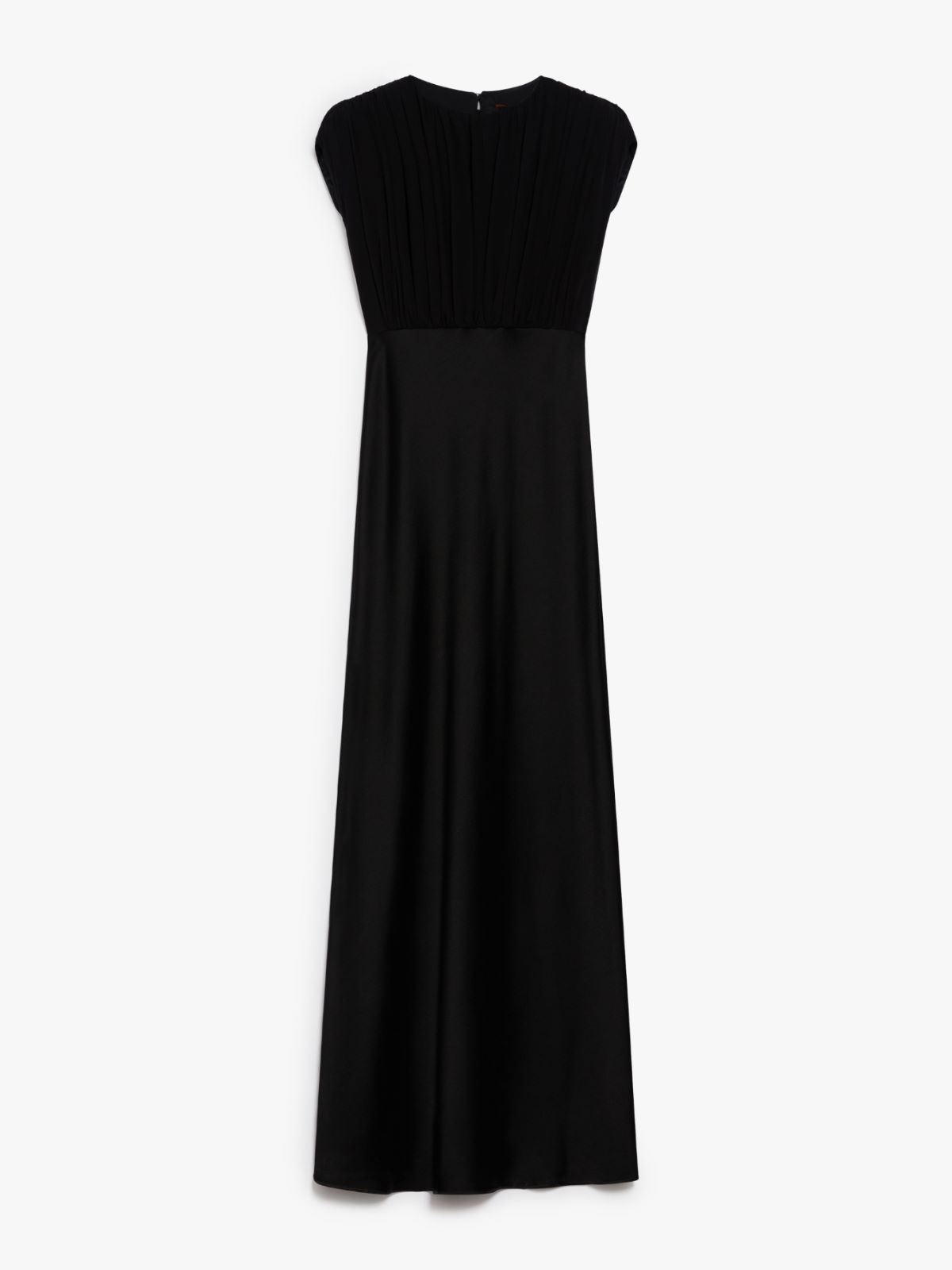 Long dress in georgette and reverse satin