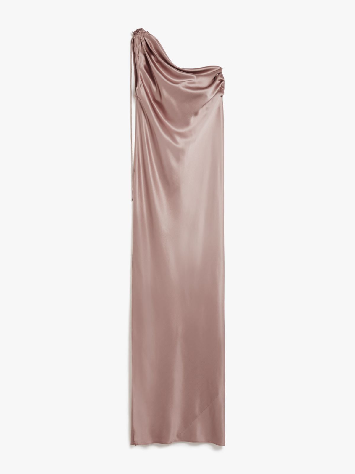 One-shoulder dress in silk satin