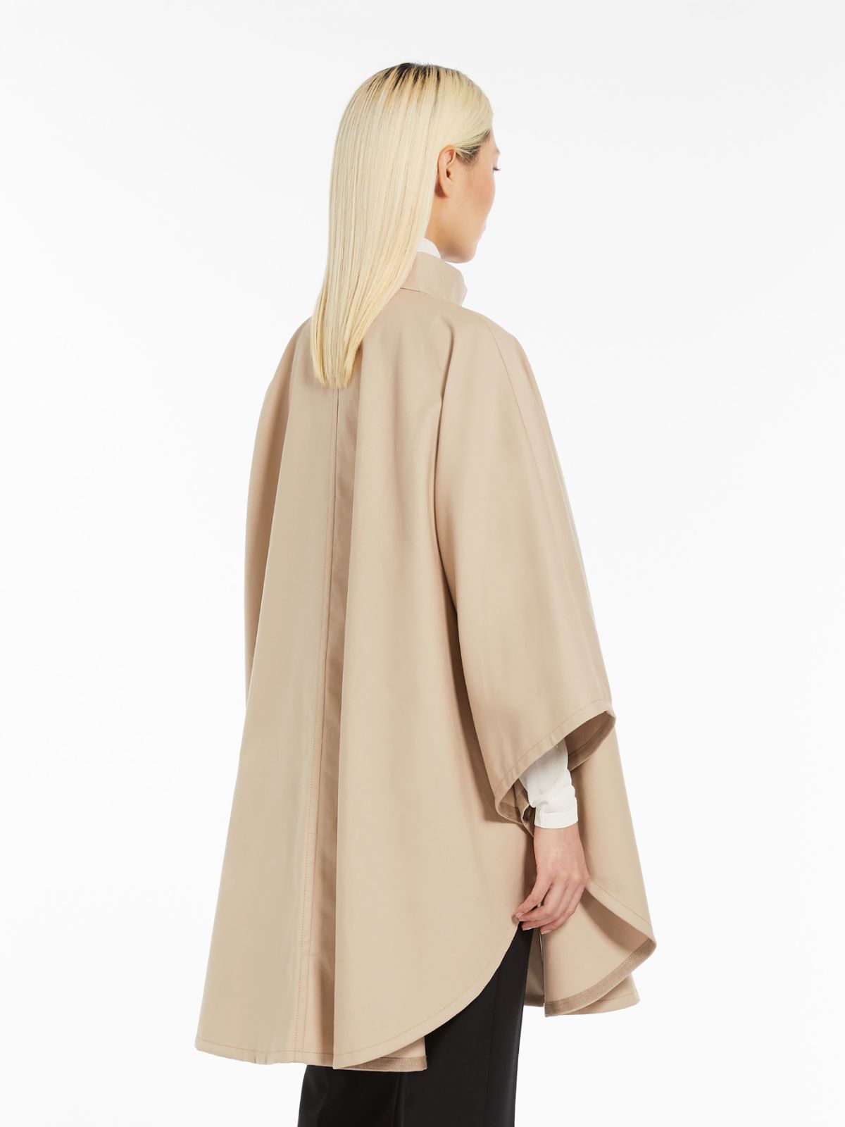 Cotton gabardine cape with belt