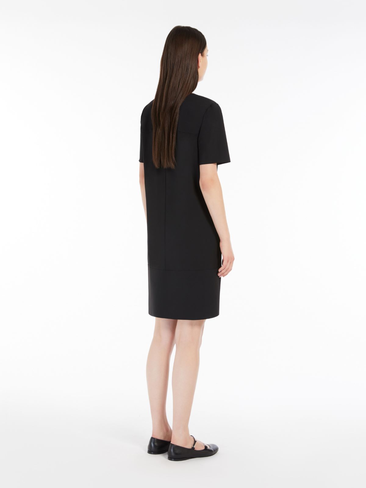 Technical jersey flared dress