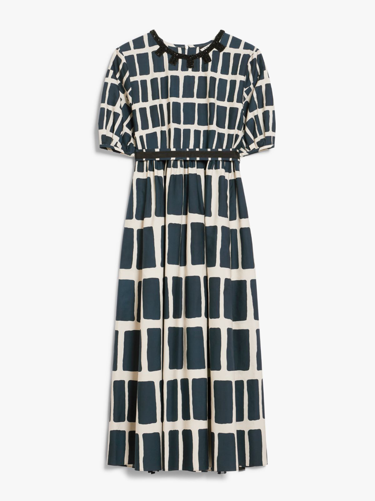 Midi dress in printed poplin