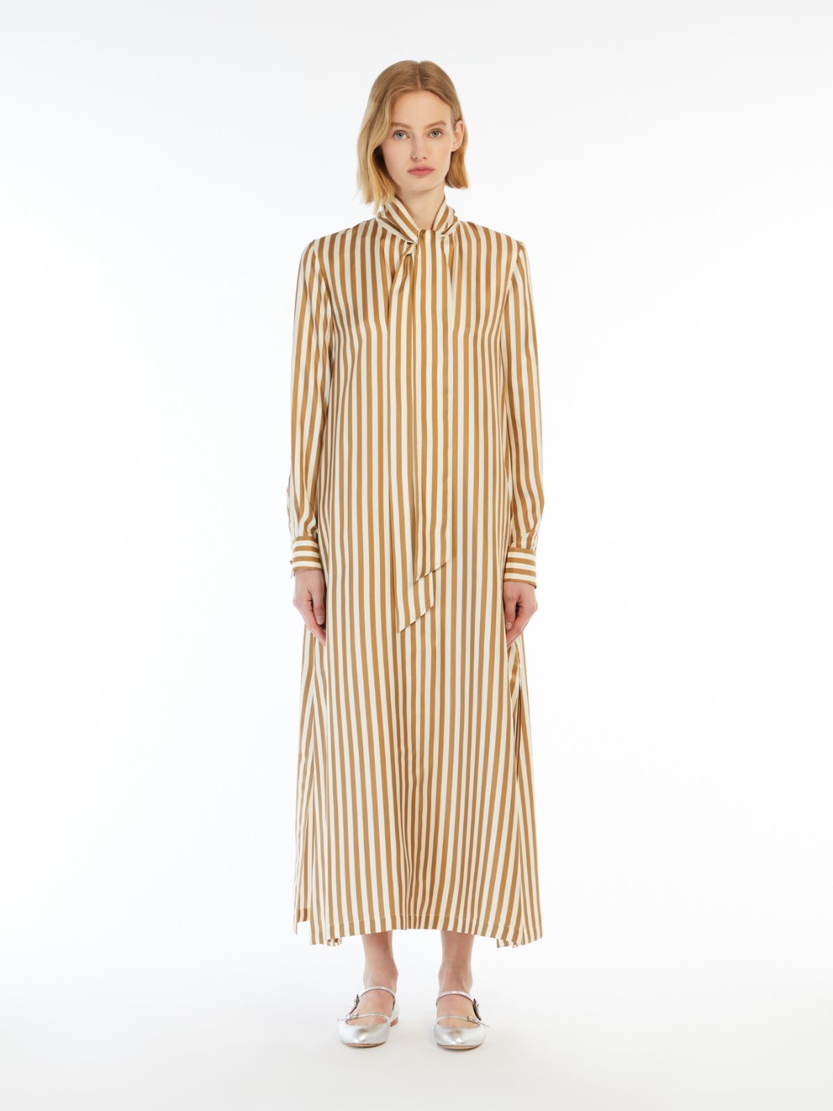 Printed silk caftan dress