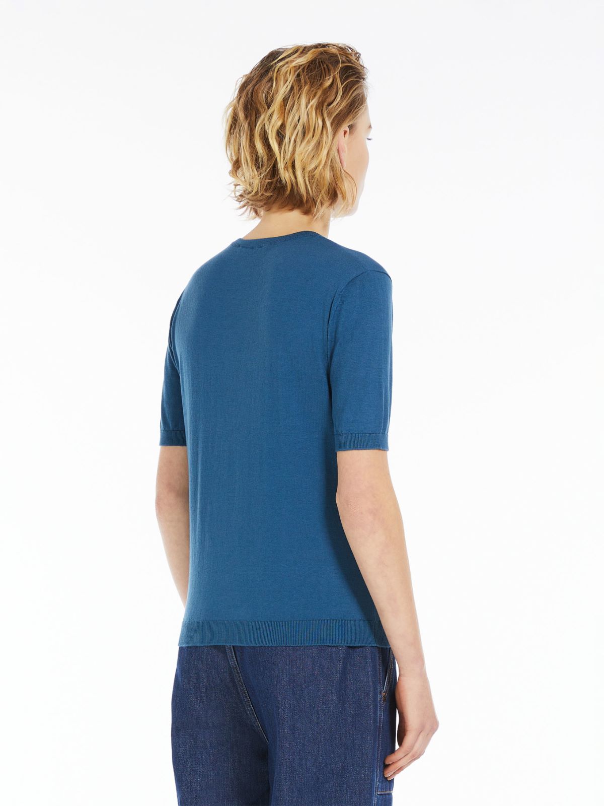 Silk and cotton yarn T-shirt