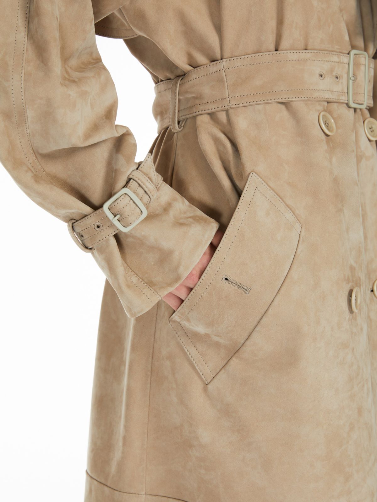 Nubuck oversized trench coat