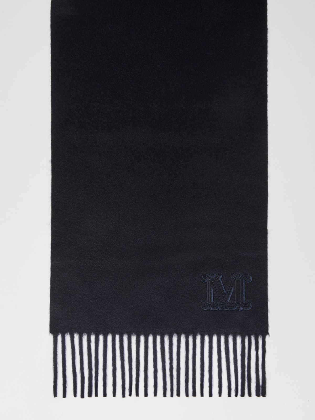 Cashmere stole with monogram embroidery