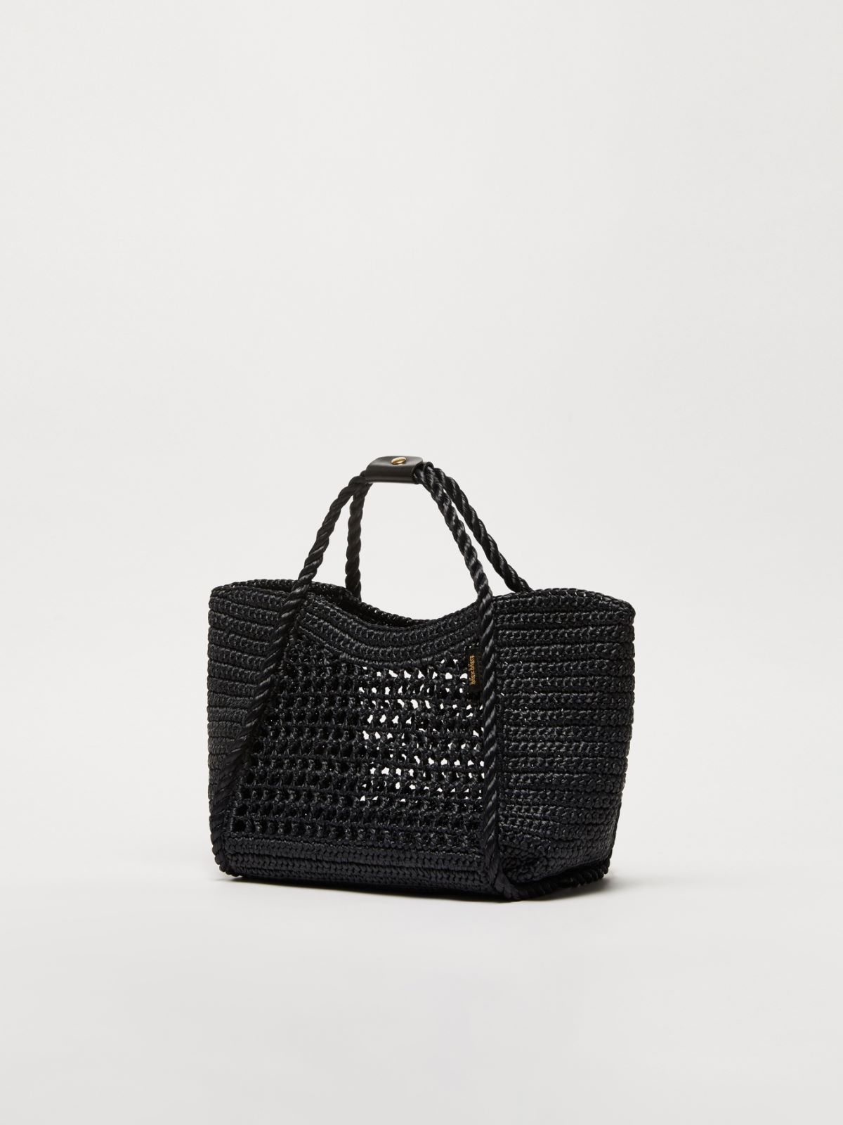 Raffia-effect small Marine bag