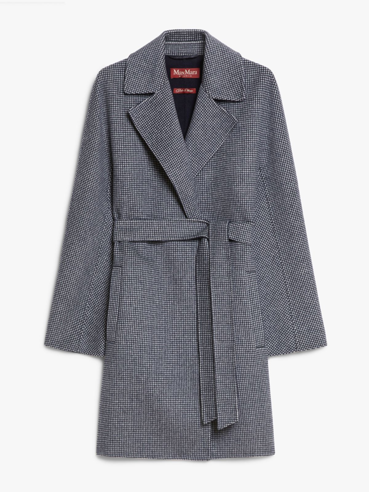 Patterned wool cardigan coat