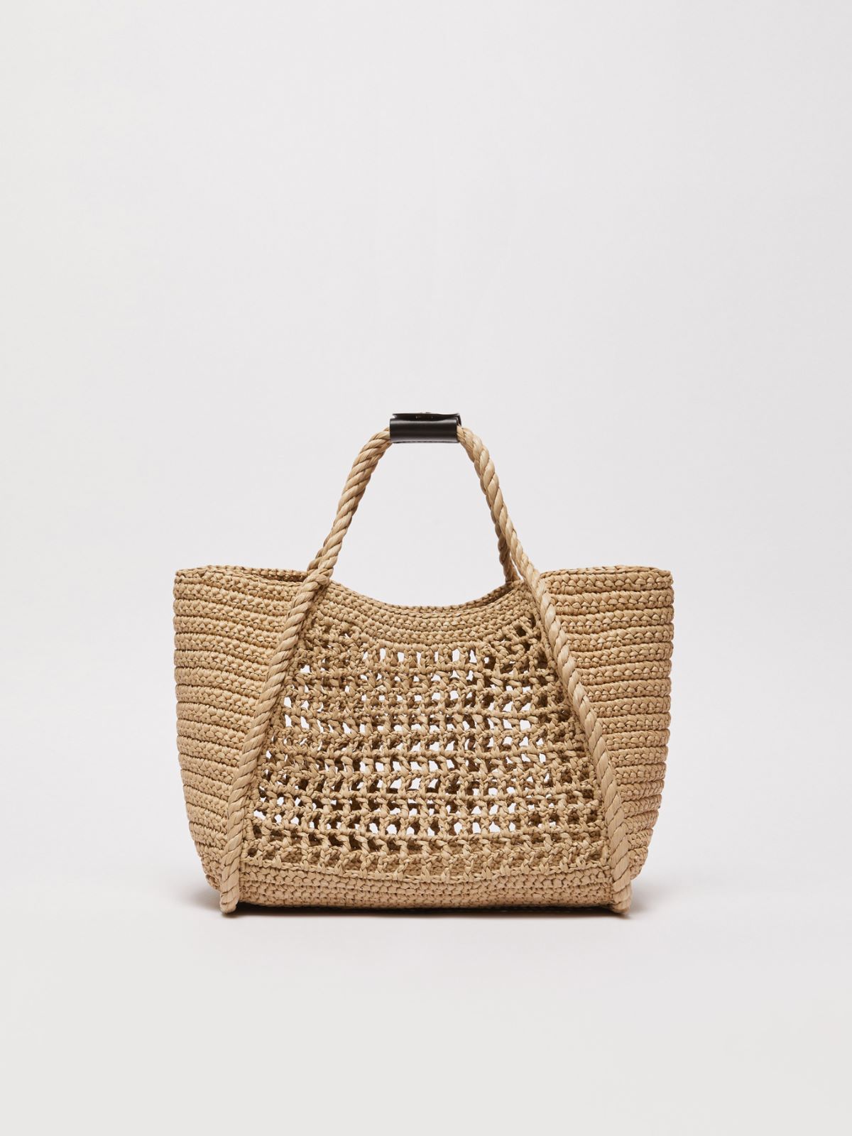 Raffia-effect small Marine bag