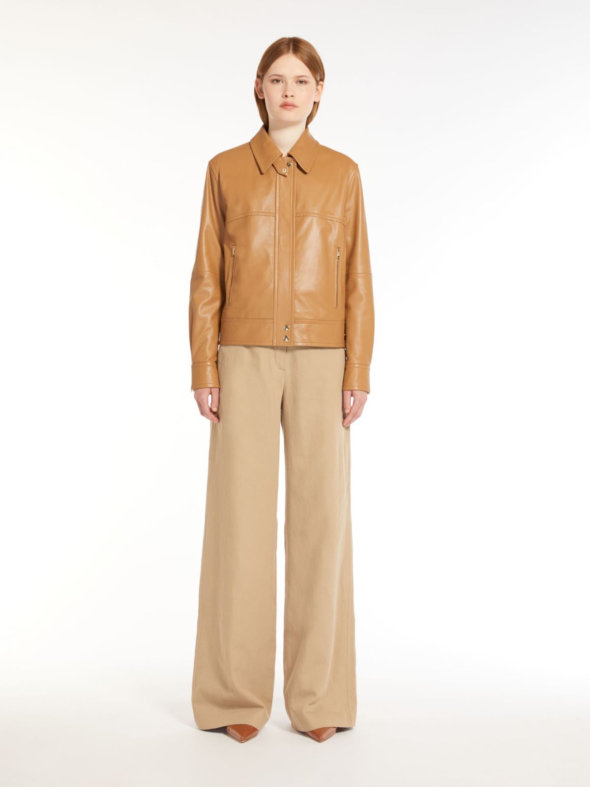 Nappa leather biker jacket