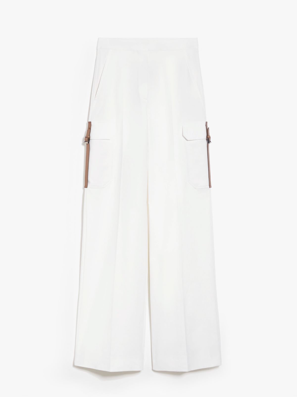 Stretch satin wide trousers