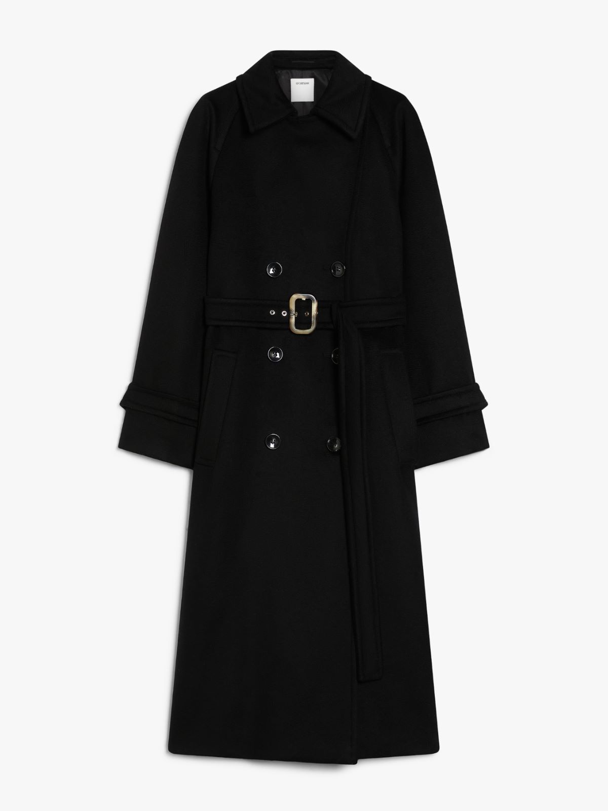 Double-breasted pure wool coat