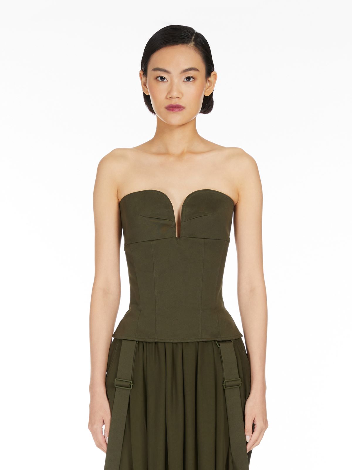Cotton gabardine bustier