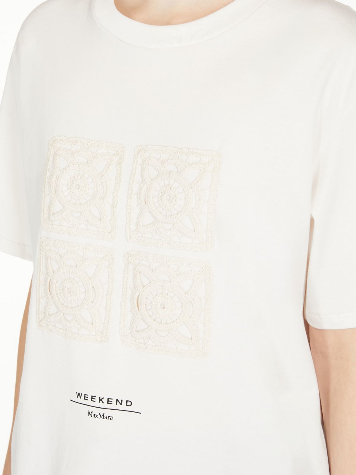 Cotton T-shirt with embroidered lettering detail
