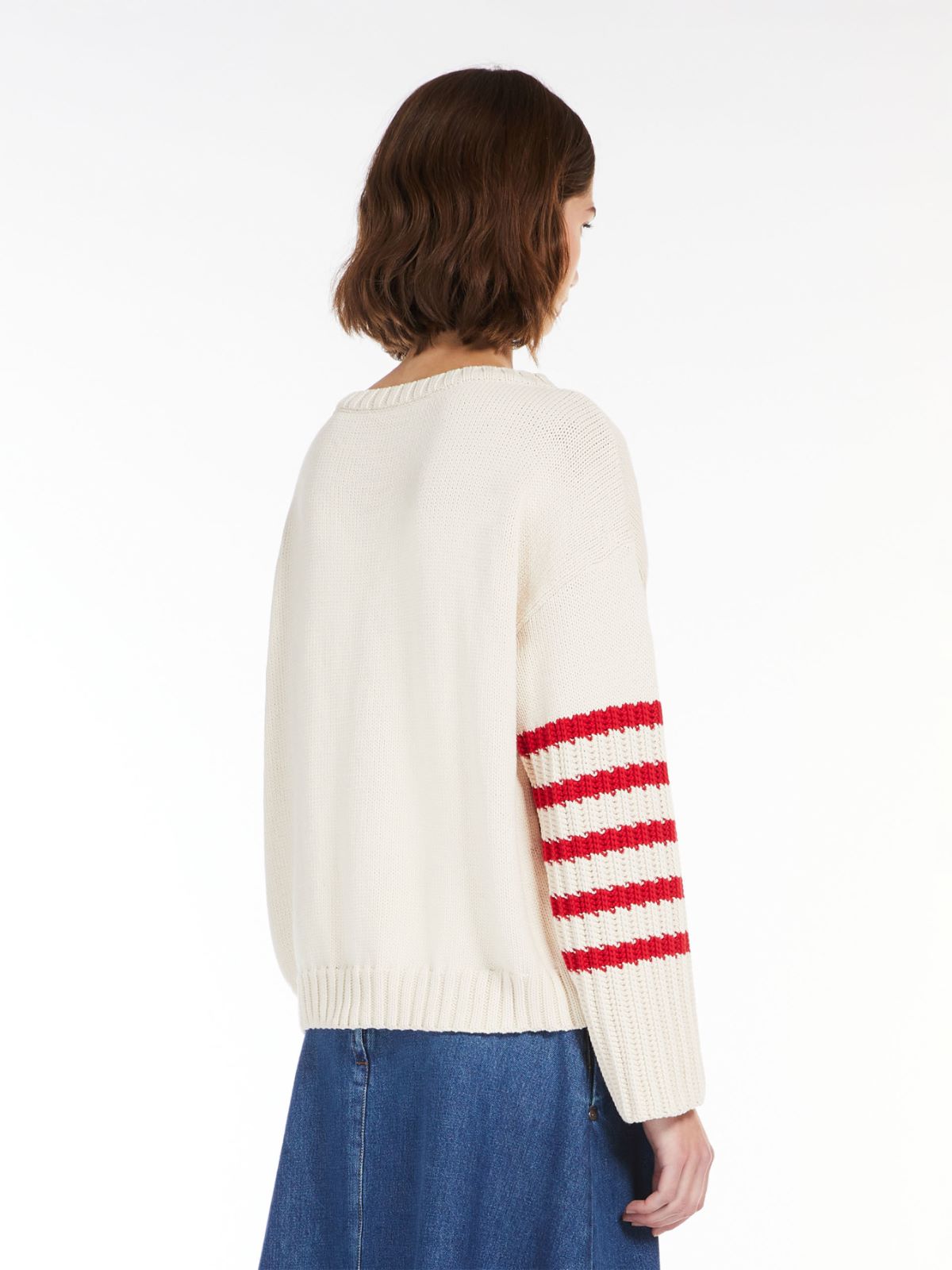 Cotton boat-neck sweater