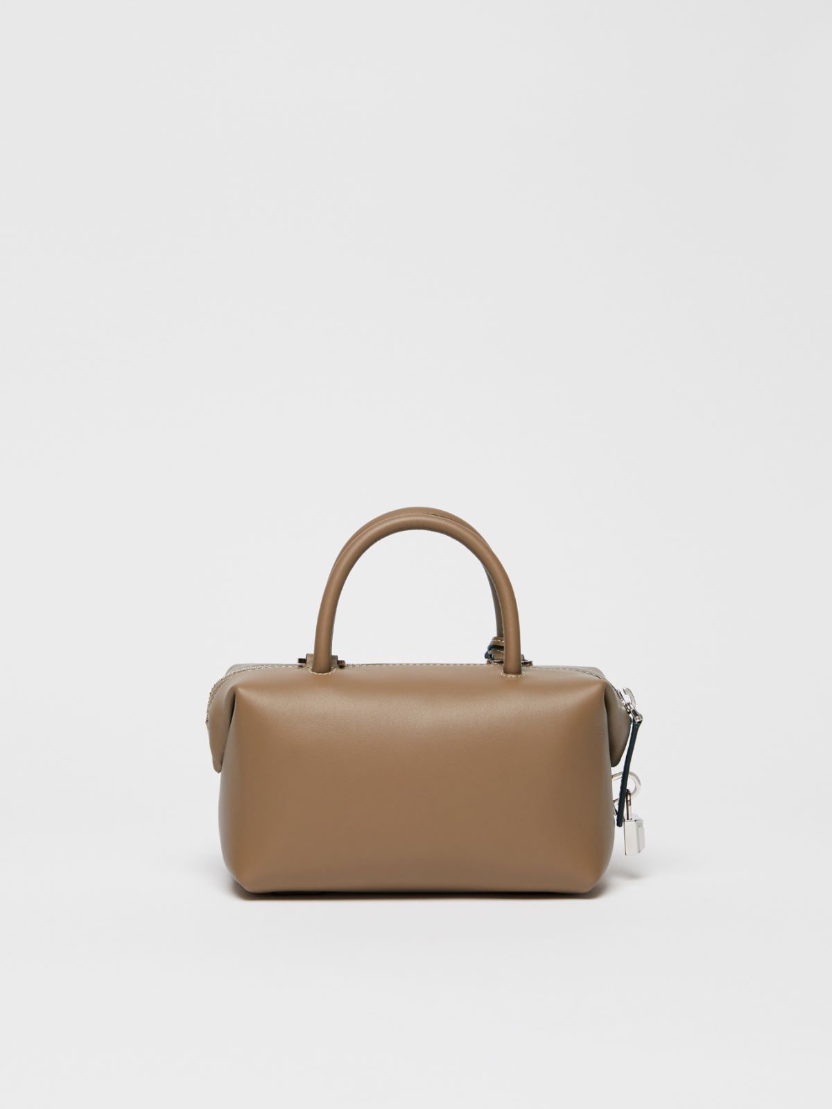 Small shiny leather satchel bag