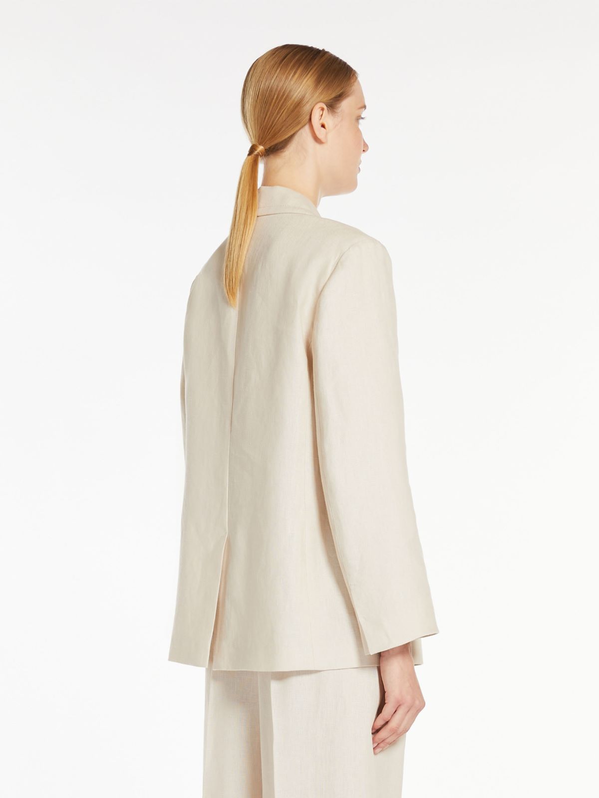 Double-breasted linen blazer