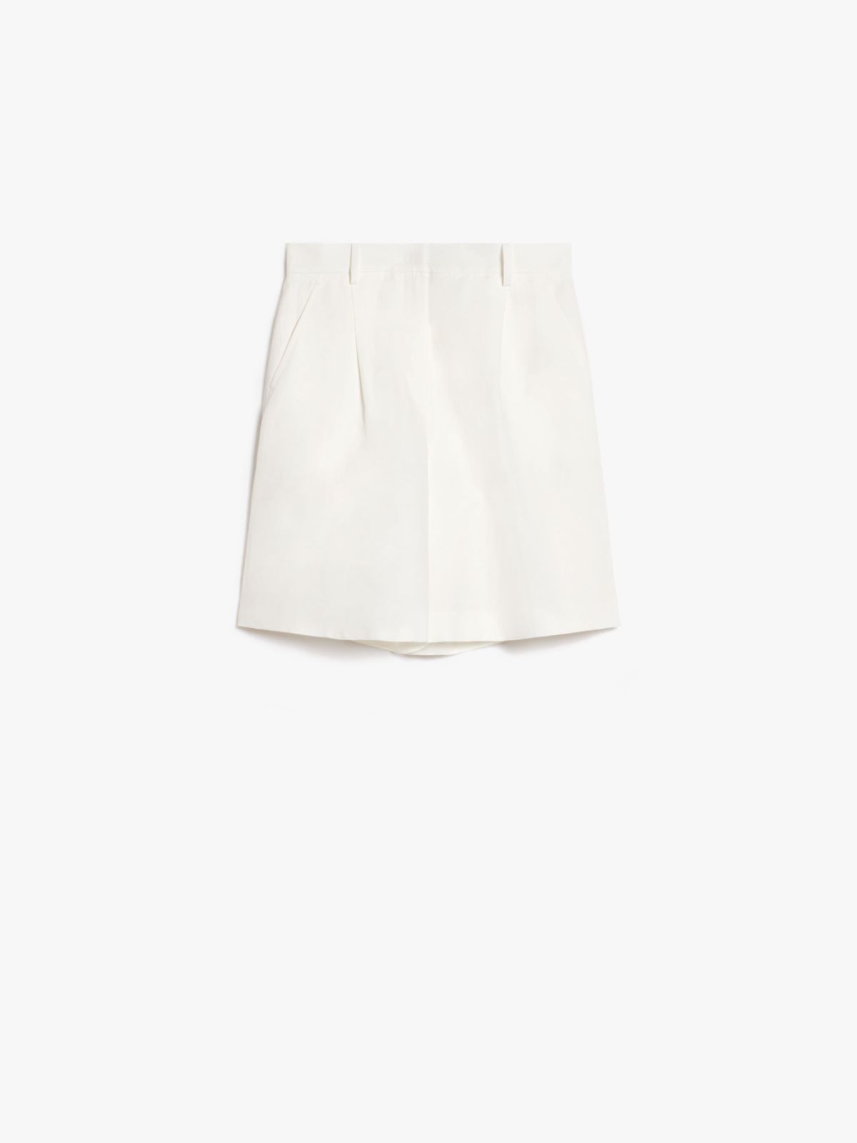 Cotton and linen canvas Bermuda shorts