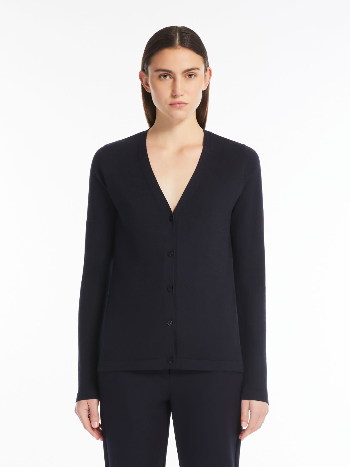 Cotton and silk yarn cardigan