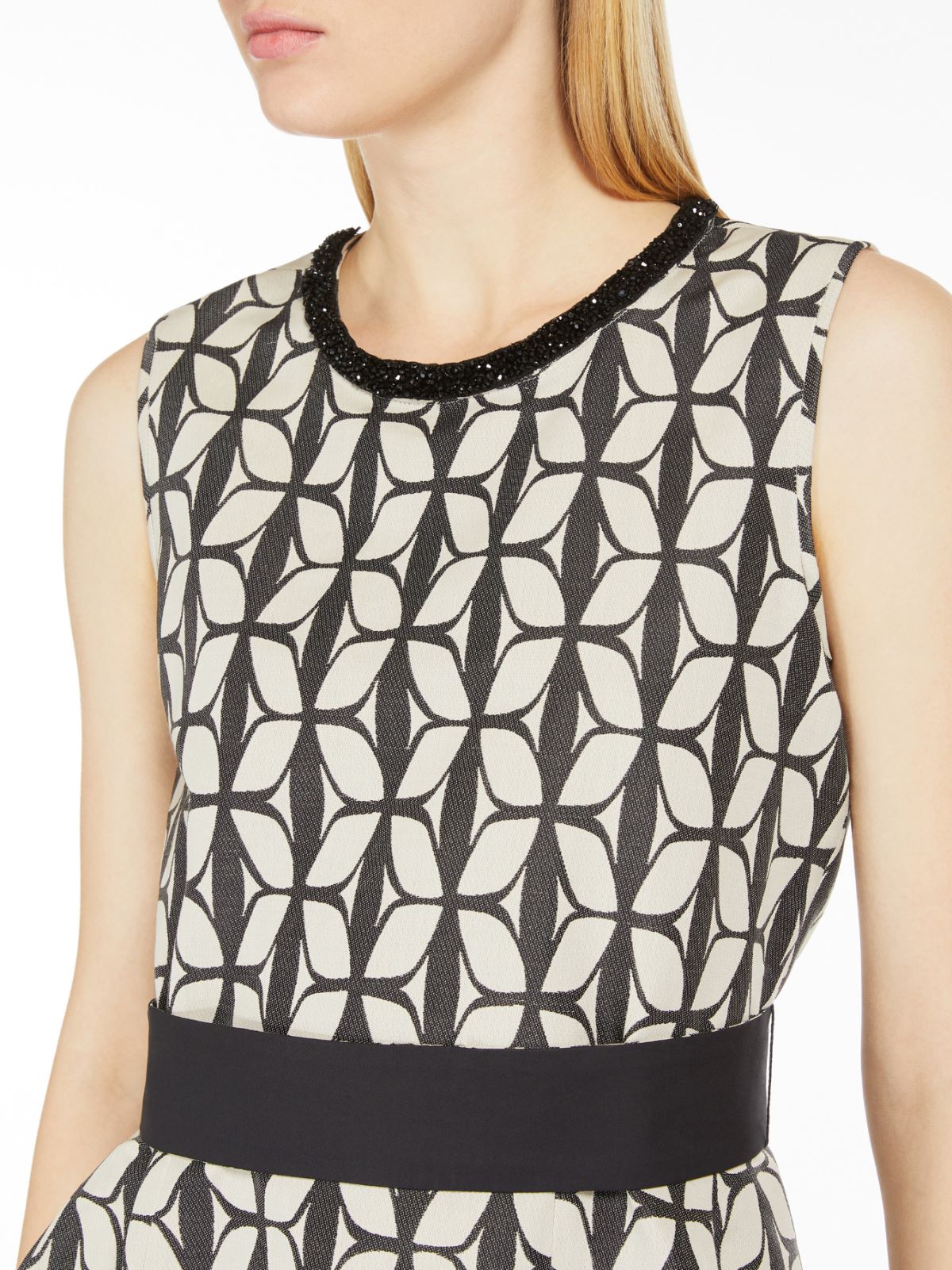 Cotton jacquard midi dress