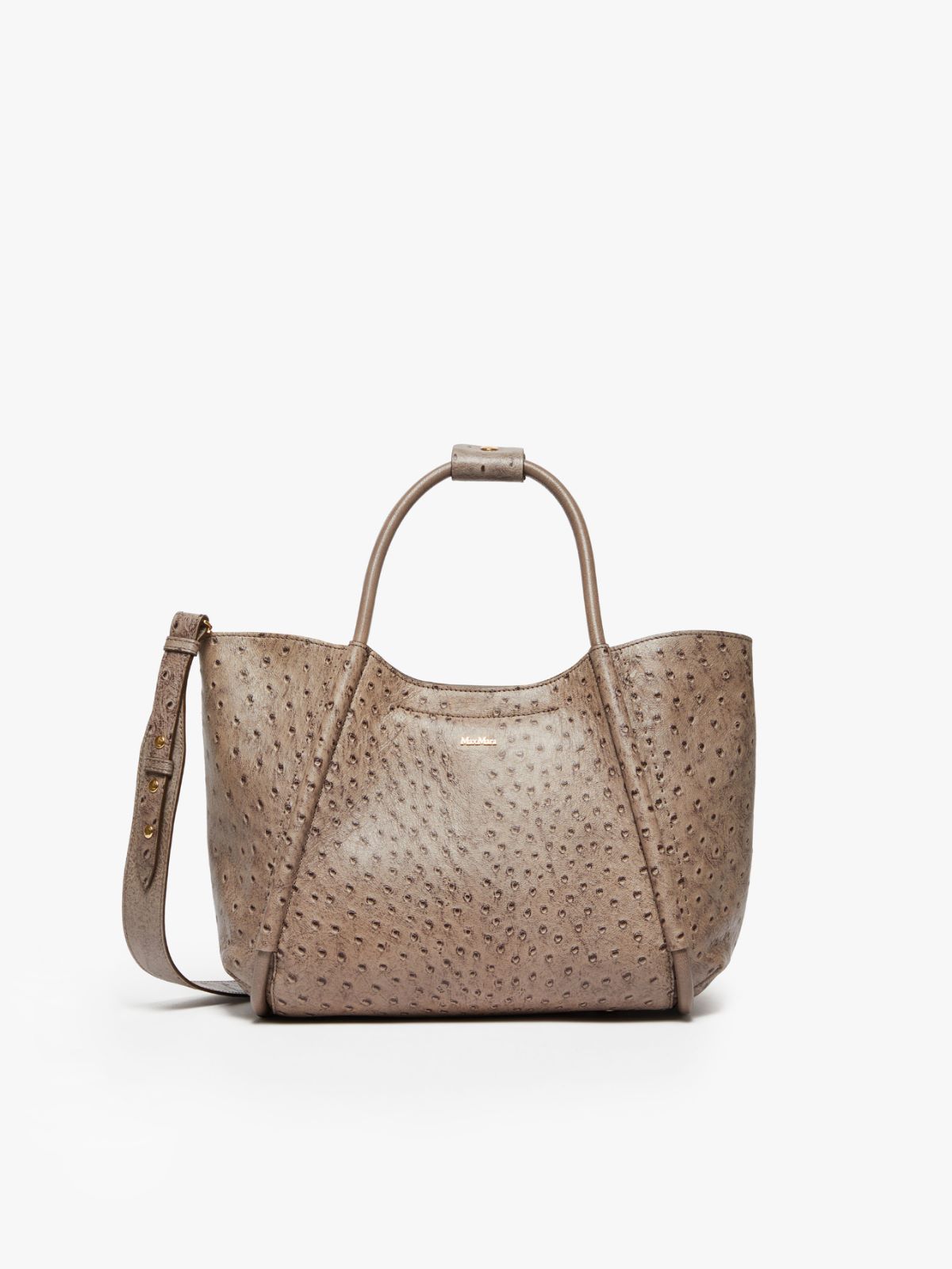 Small ostrich-print leather Marine Bag