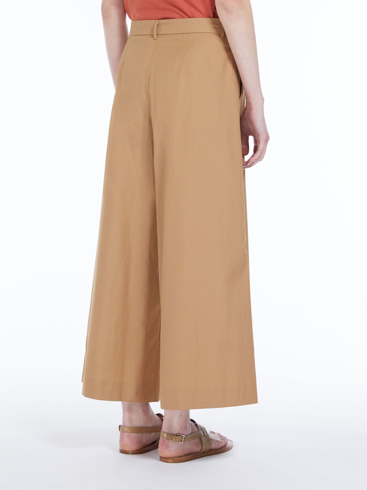 Wide-fit poplin trousers