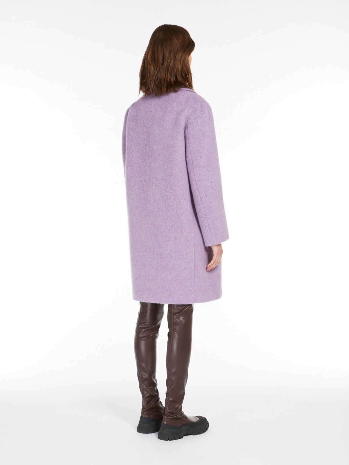 Double-breasted wool-blend coat