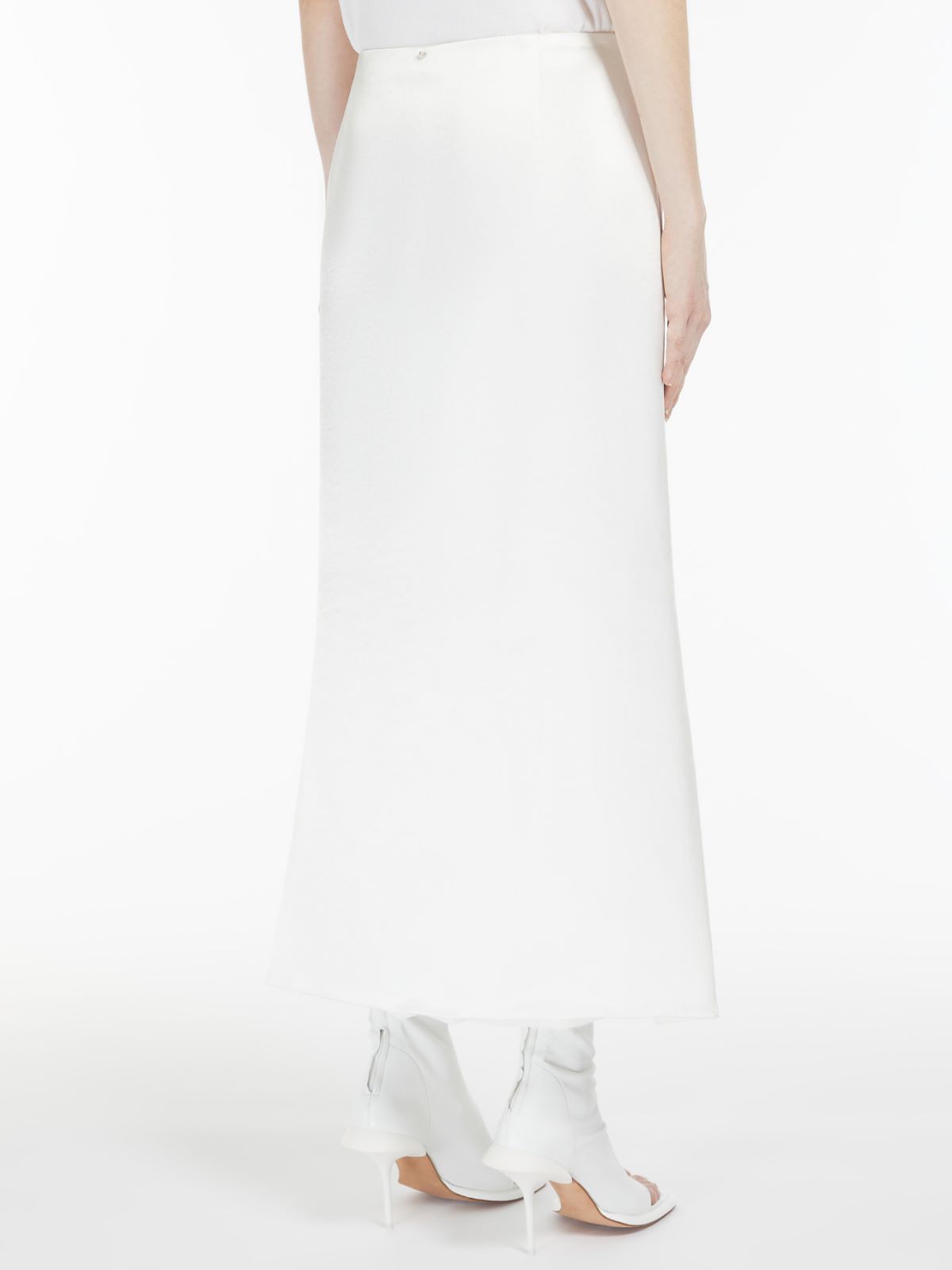 Long slit wrap-style skirt