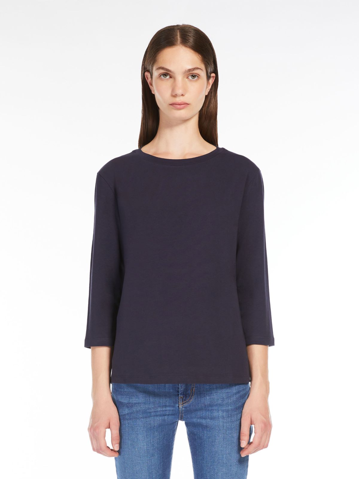 Jersey boat-neck T-shirt