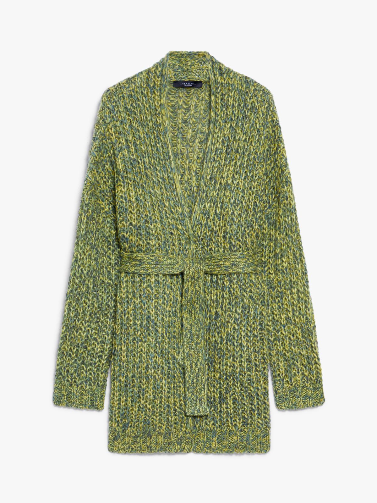 Rib-knit mohair chiné cardigan