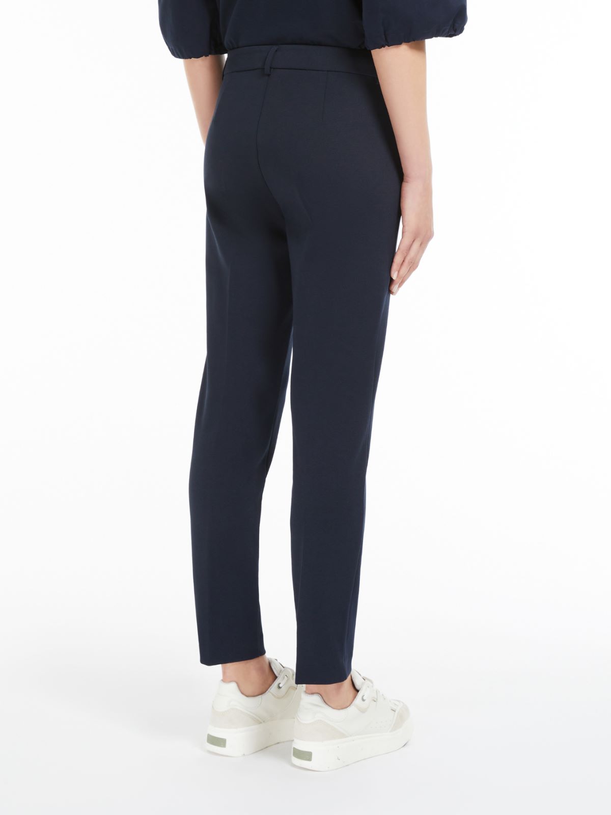 Milano-knit cotton trousers