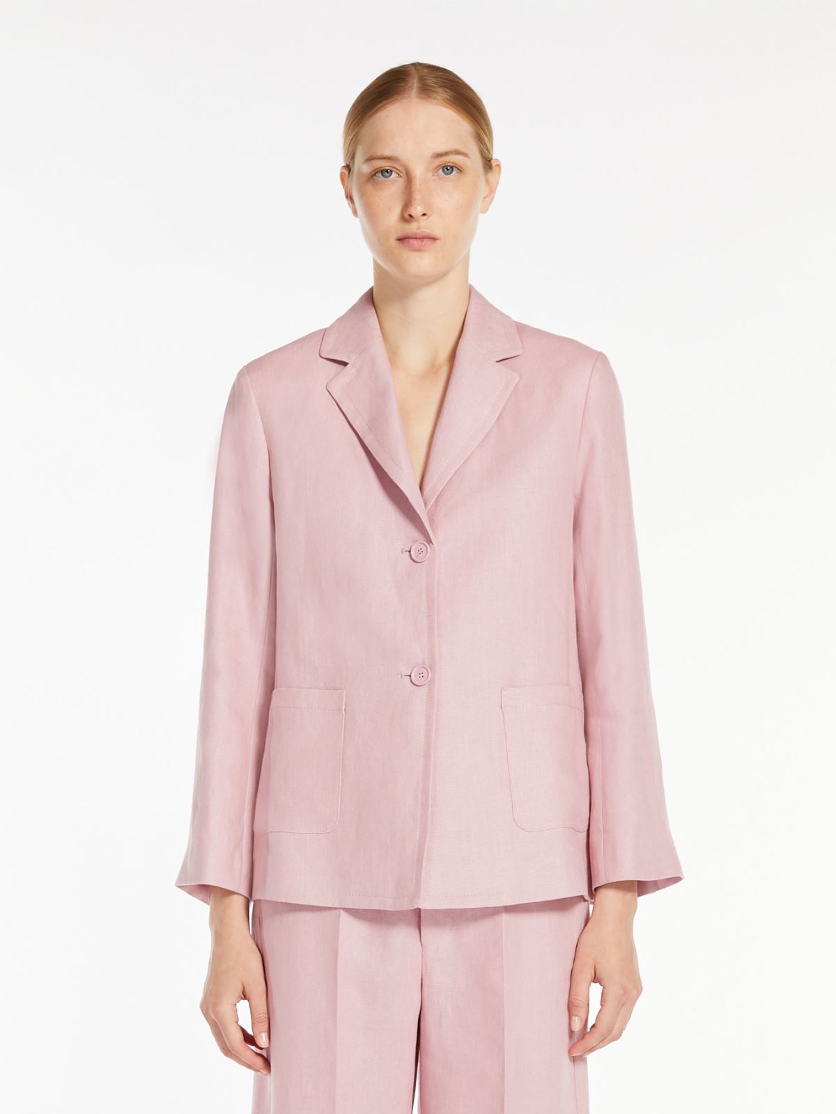Single-breasted linen jacket