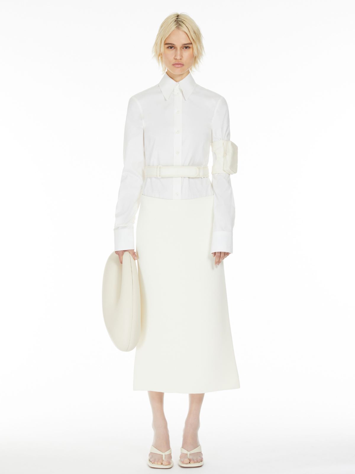 Low-waisted midi skirt