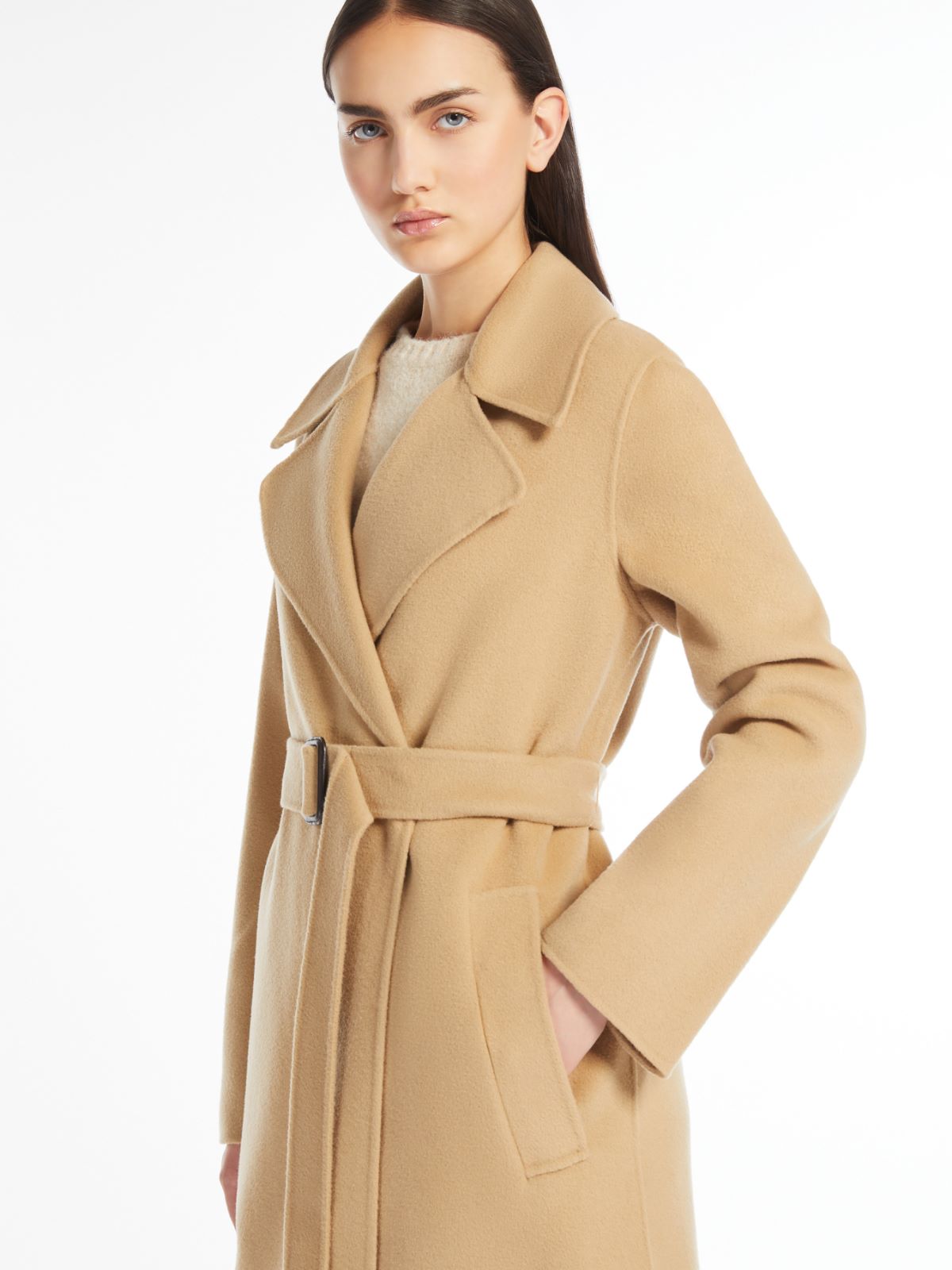 Long wool robe coat