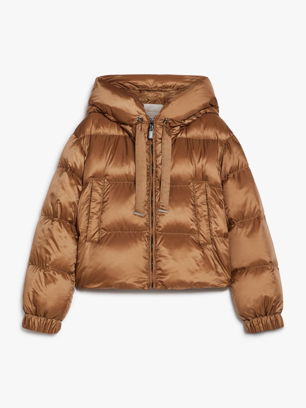 Cropped down jacket in quilted water-repellent fabric