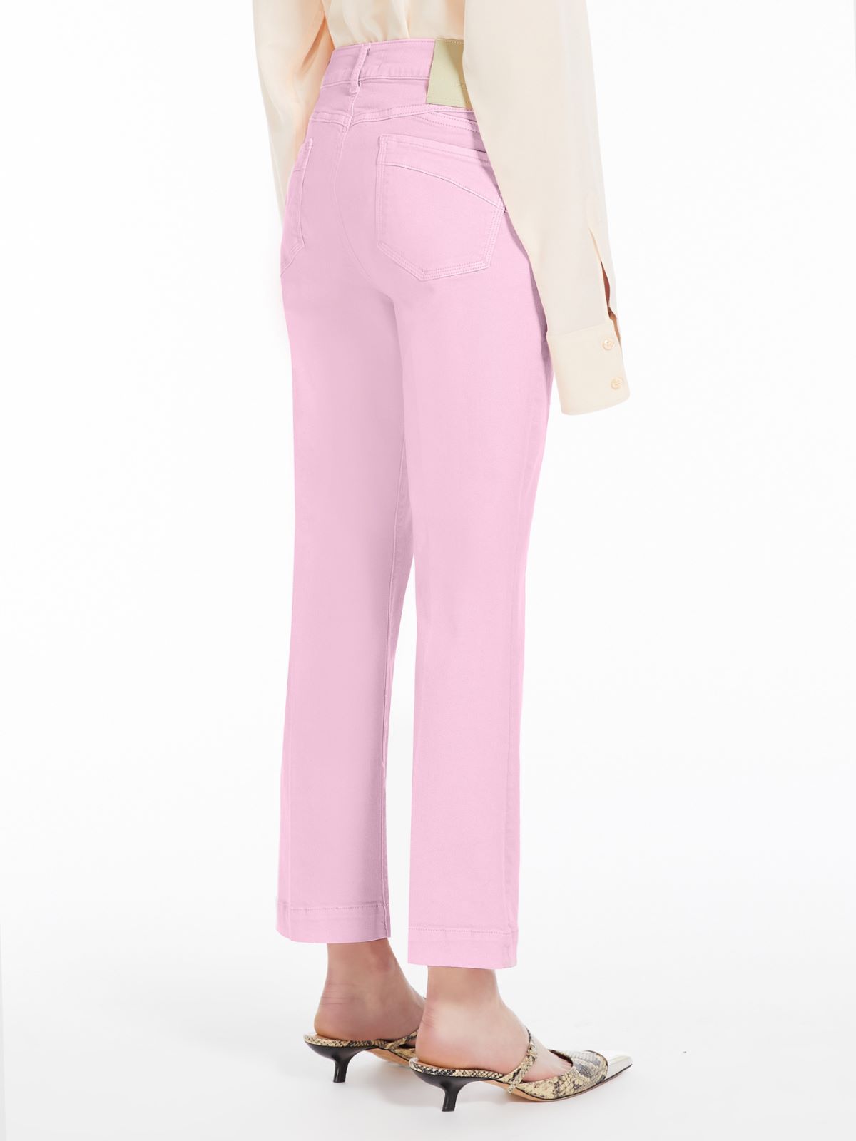 Denim mini flare trousers