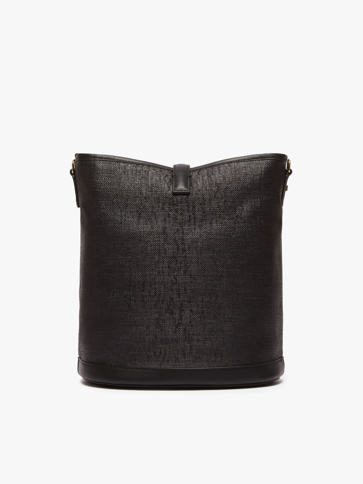 Raffia-look fabric bucket bag