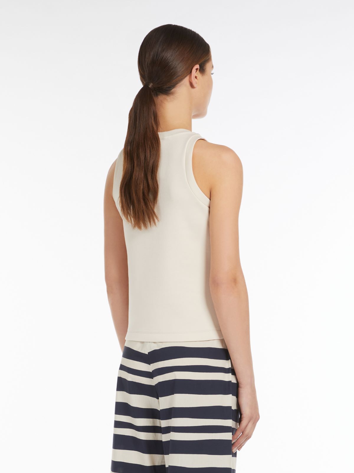 Cotton-blend jersey top