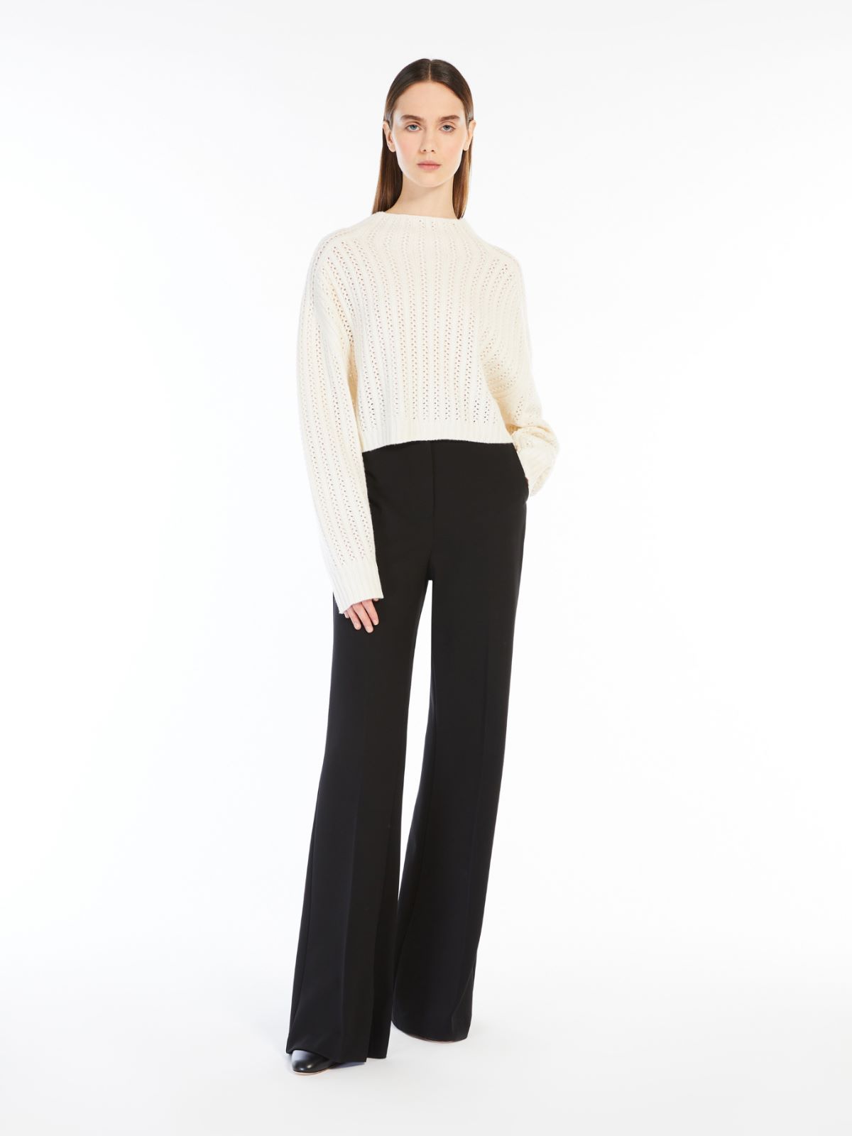 Wool and cashmere cropped jumper