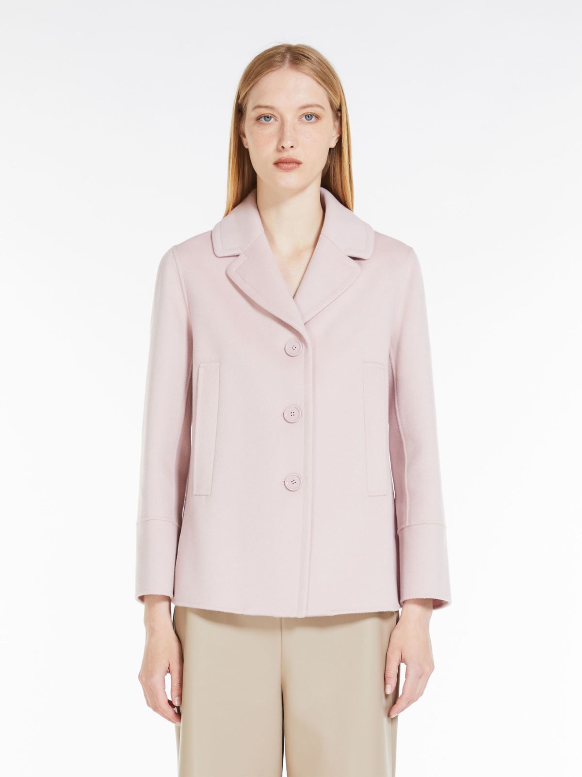 Single-breasted wool pea coat