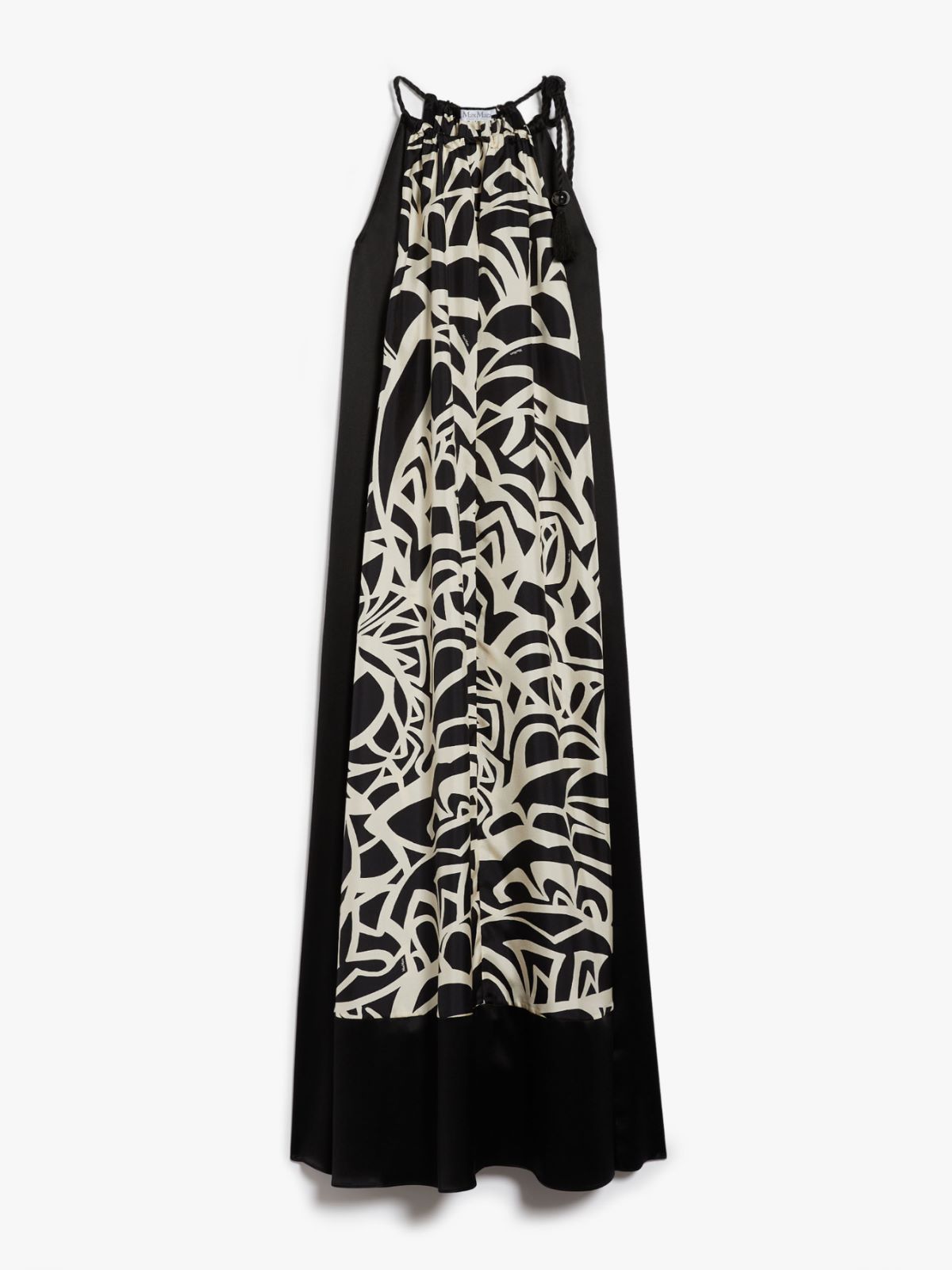 Printed silk halter neck dress