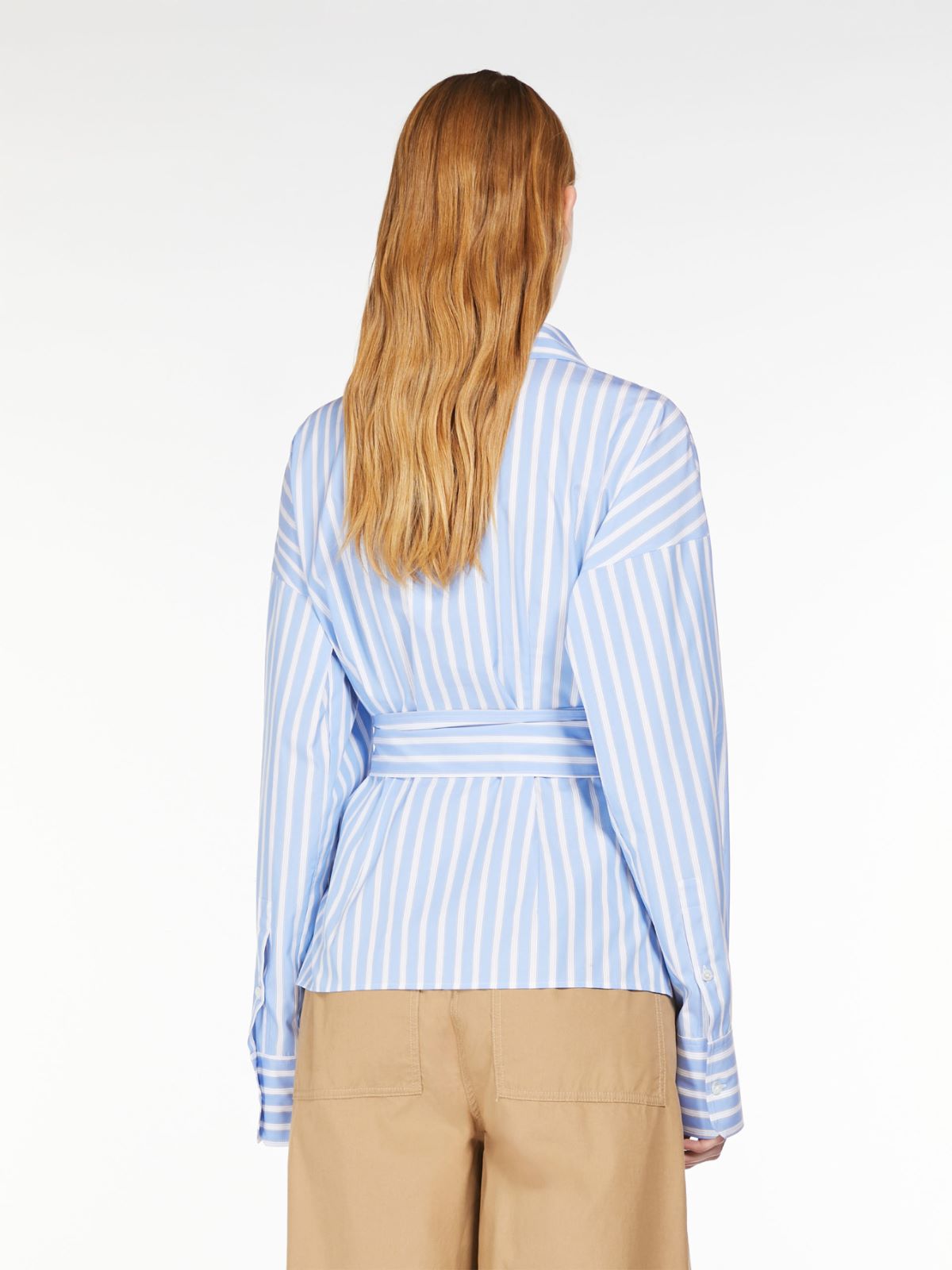 Cotton poplin crossover shirt