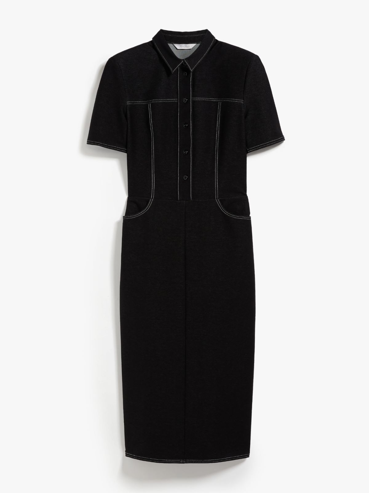 Denim-look jersey shirt dress