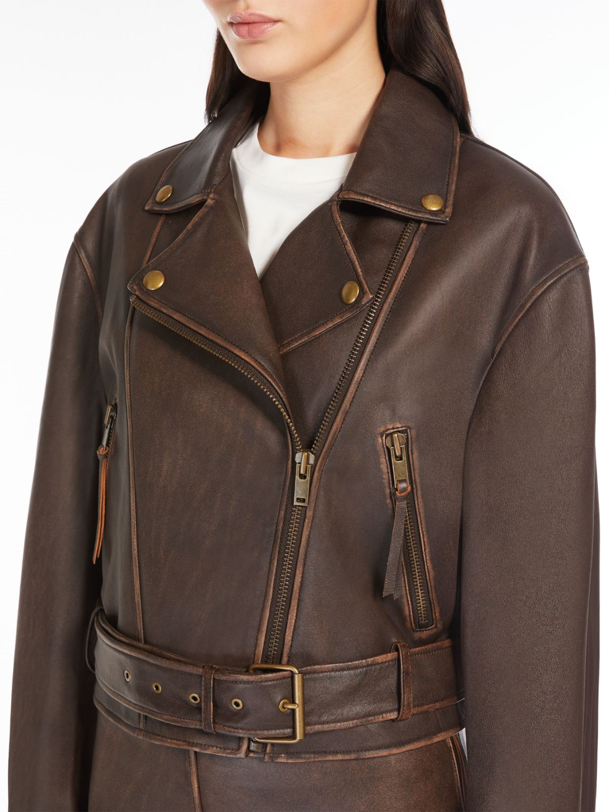 Leather biker jacket